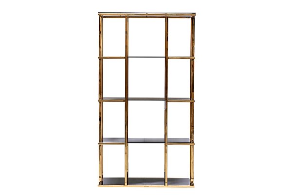 Стеллаж с черным стеклом (золотой) Garda Decor 46AS-SH1537-GOLD