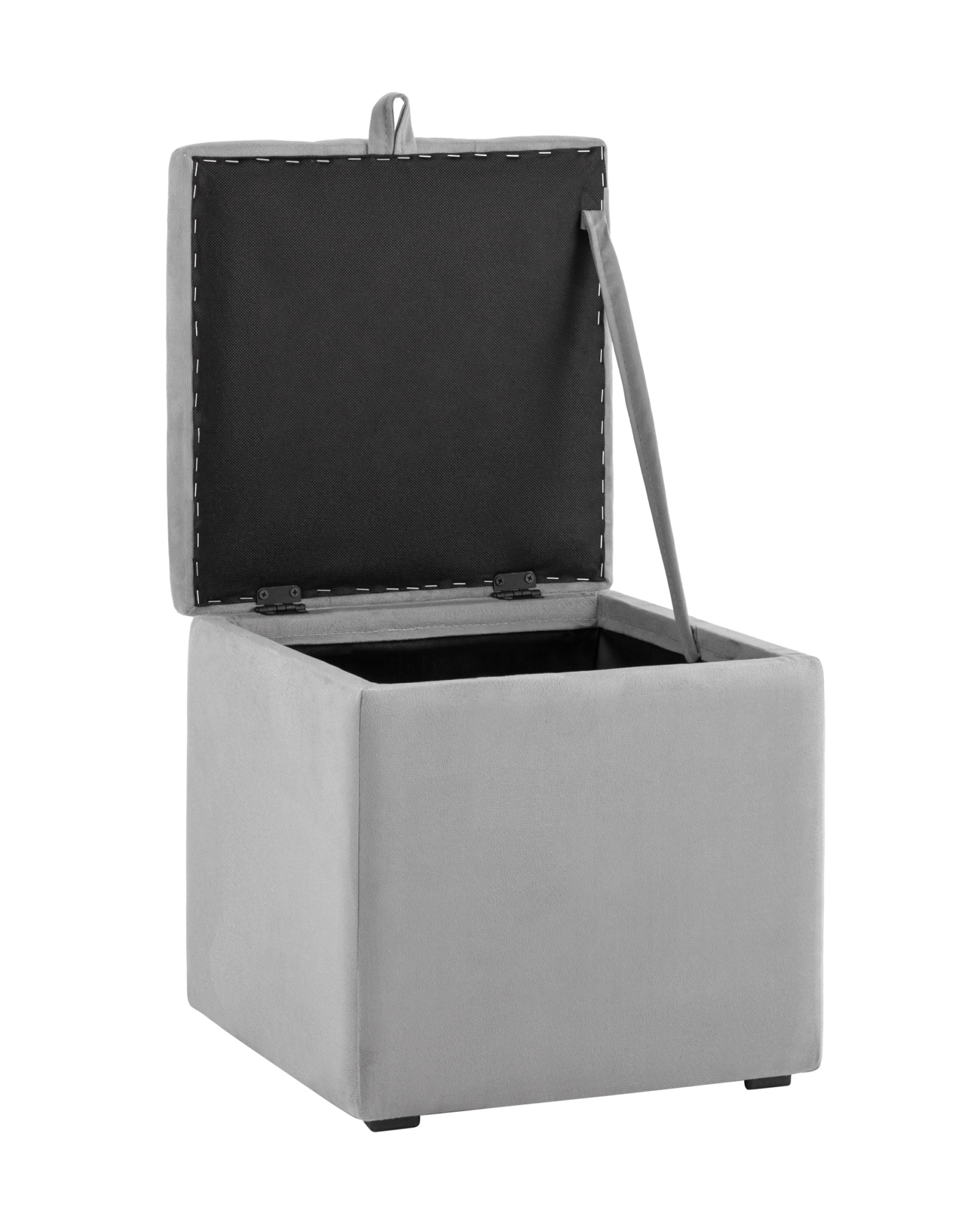 Пуф с крышкой Нильсон велюр серый Stool Group