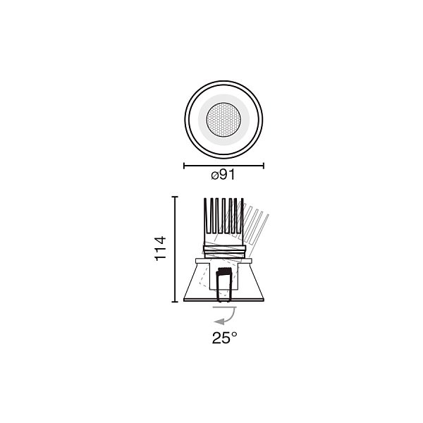 Встраиваемый светильник TULIPA белый 7W 3000K CRI90 15° Faro
