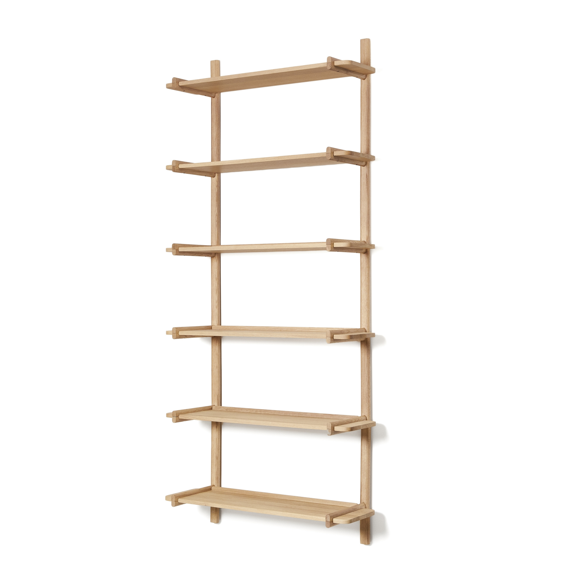 Модульный стеллаж Sitra, 6 полок из массива дуба с натуральной отделкой, 90 см La Forma 191662