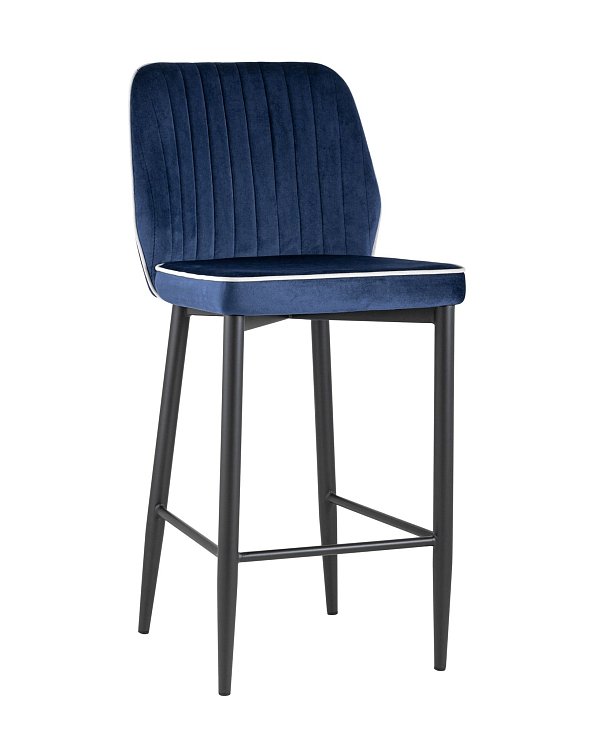 Стул полубарный Лоренс велюр синий Stool Group