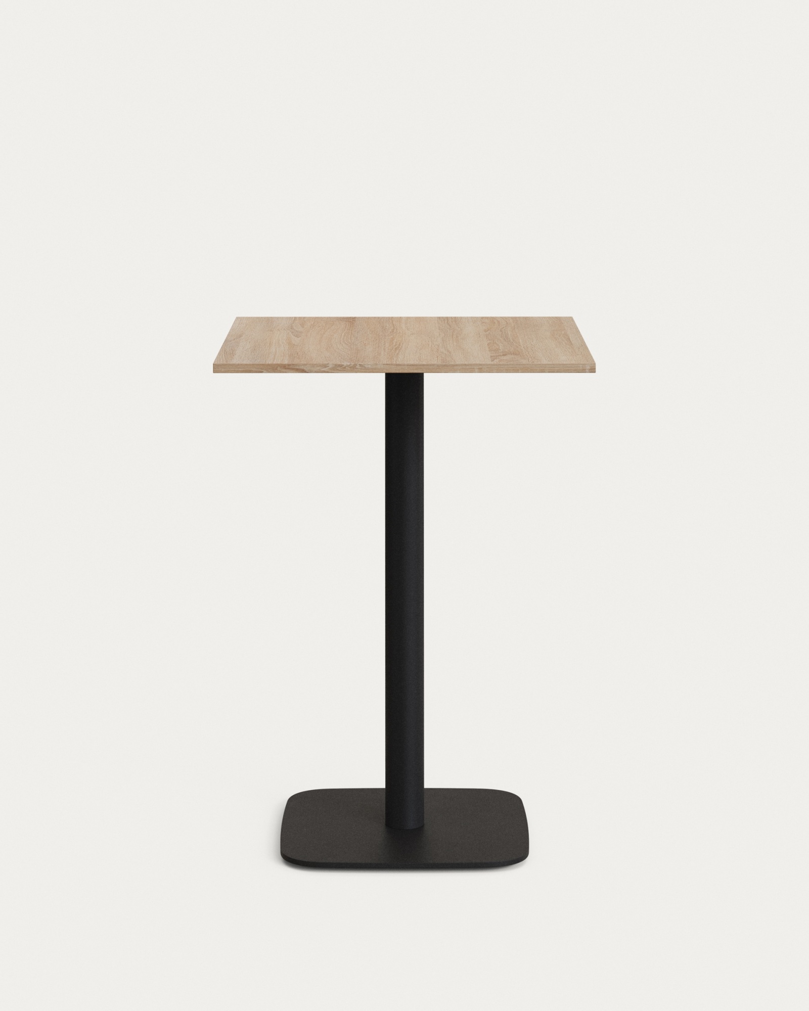 Dina высокий стол из меламина с натуральной отделкой и металлической черной ножкой 60x60x96 La Forma (ex Julia Grup)