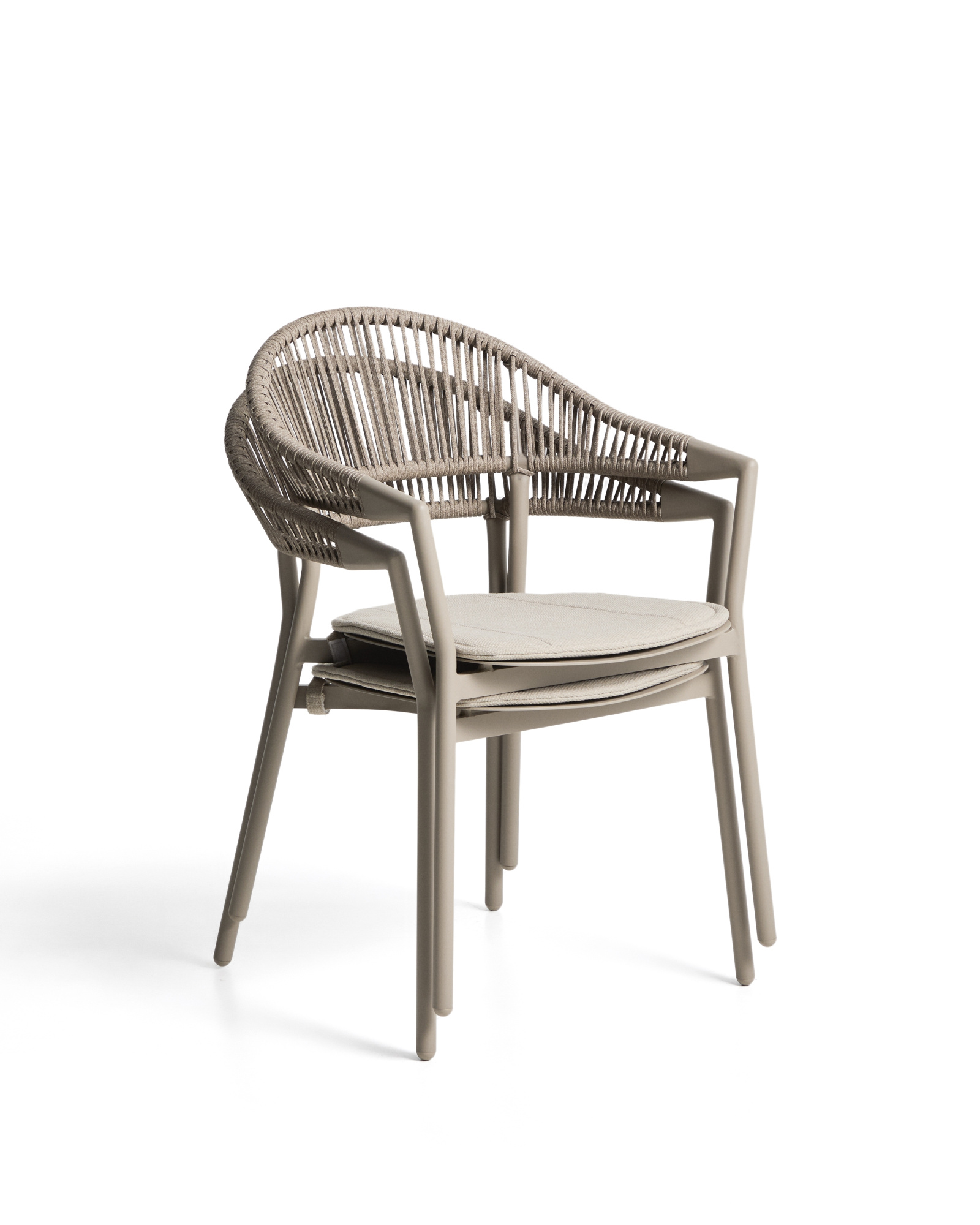 Уличный стул Alimia из бежевого алюминия с бежевой веревкой La Forma 482578