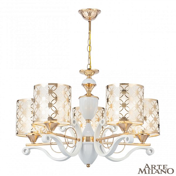 Люстра подвесная с плафонами 303097/5 Wh/Gd Arte Milano