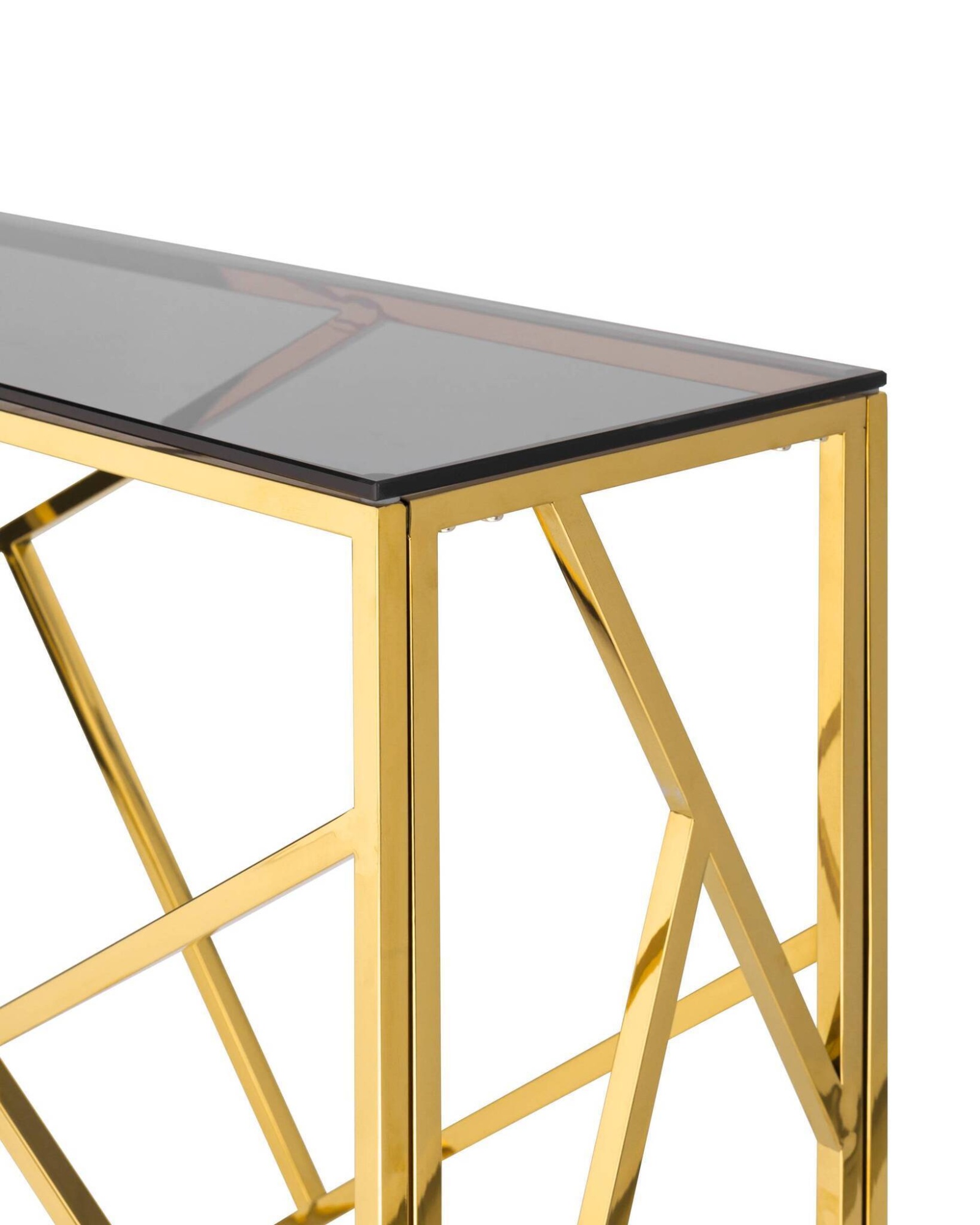 Консоль АРТ ДЕКО 115*30 золото стекло smoke Stool Group