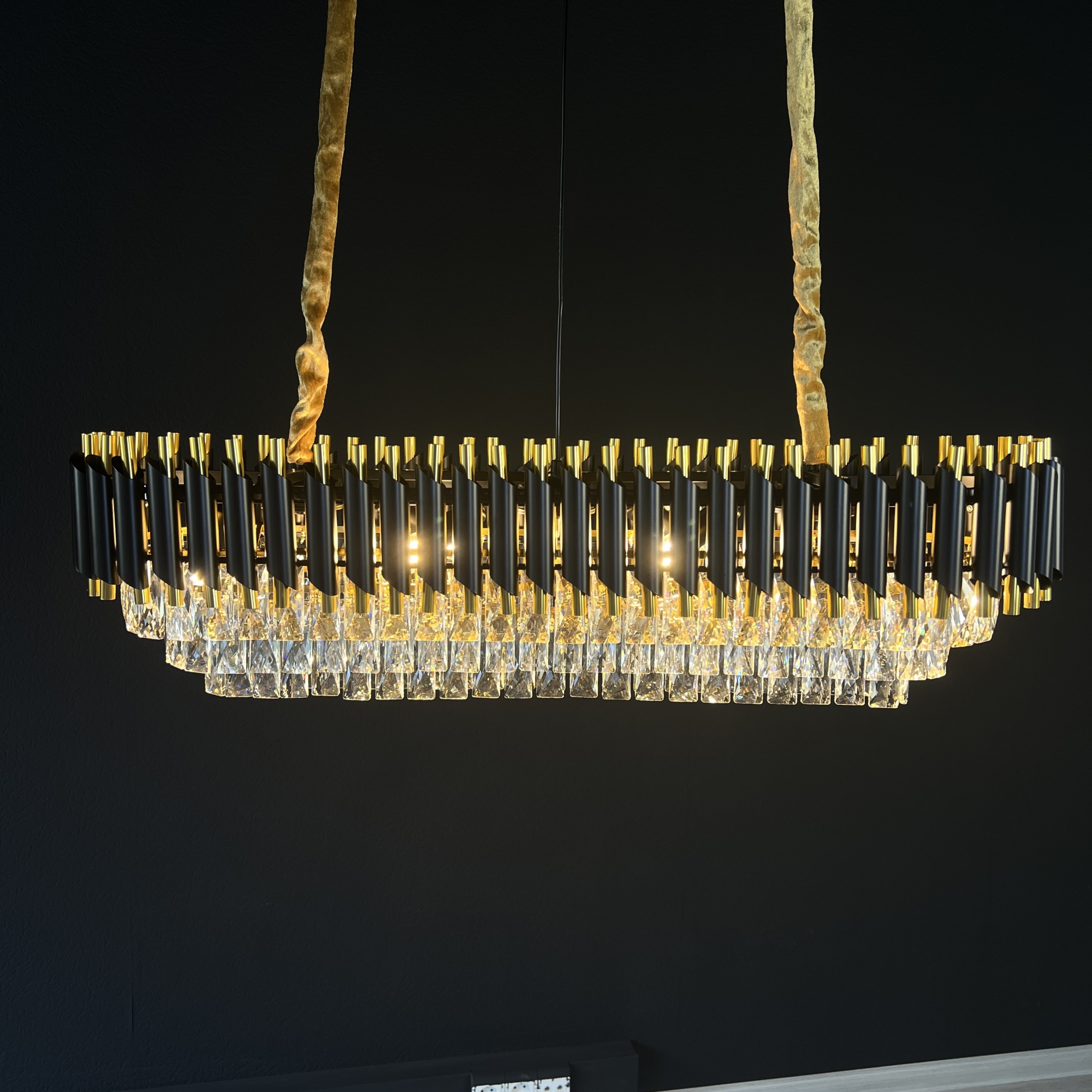 Люстра Empire Black Rectangular Chandelier Crystal By Imperiumloft