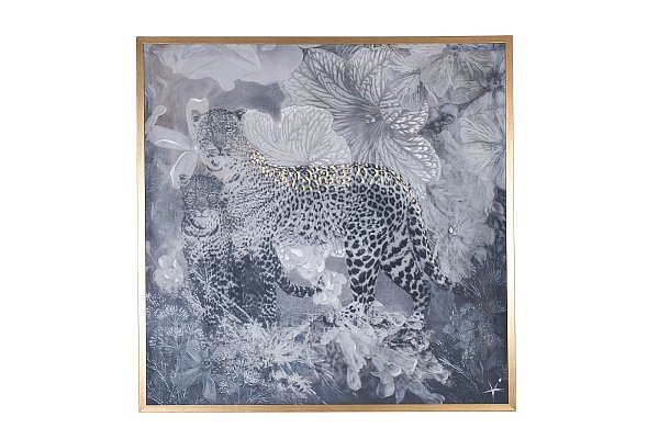 Холст Африка леопард в золотом багете Garda Decor 89VOR-AFRICA LEOPARD