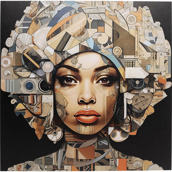 Картина стеклянная 3D Art Geo Woman 80x80cm KARE 57827