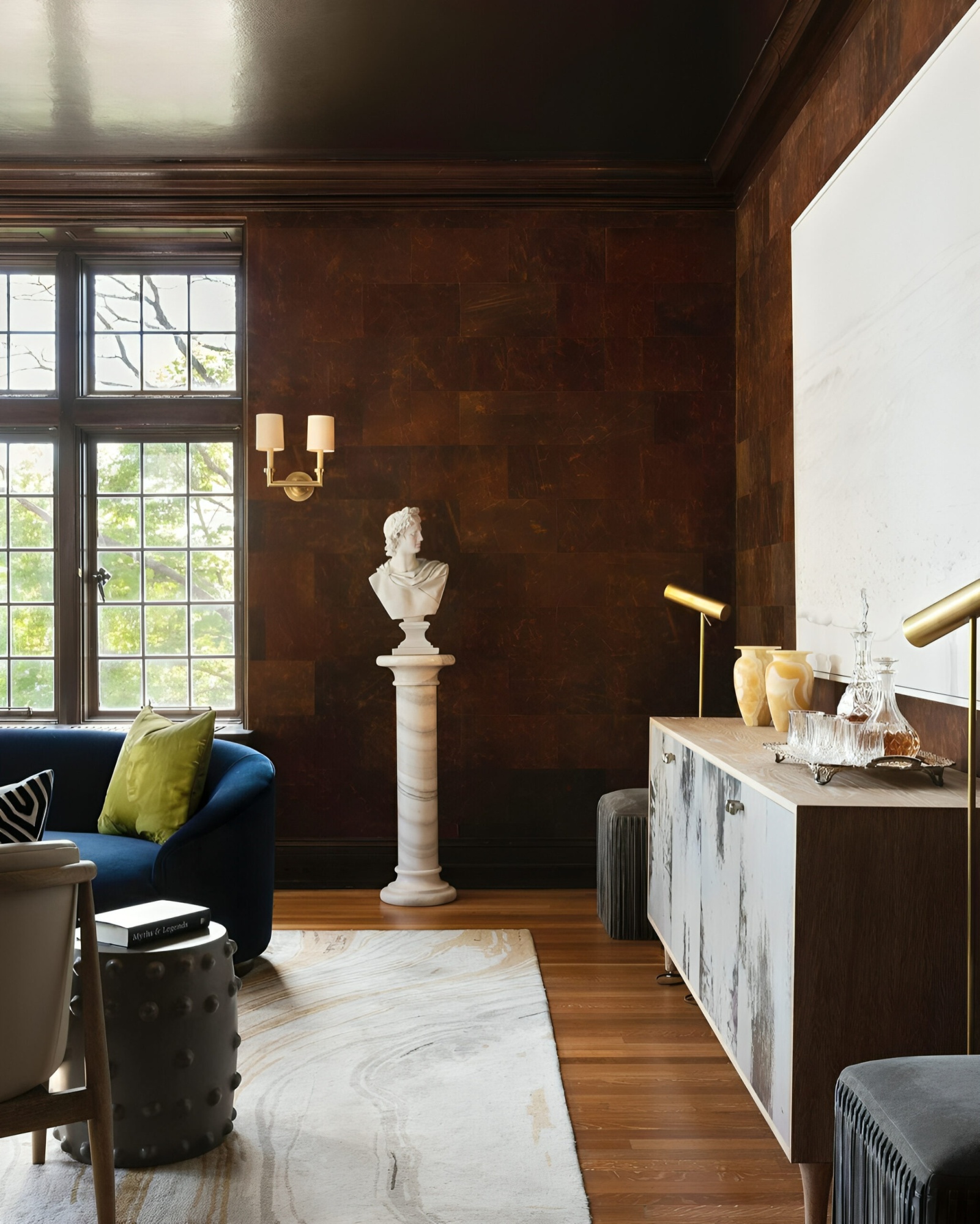 Золотая напольная лампа Ллойд Louvre Home P2590FA