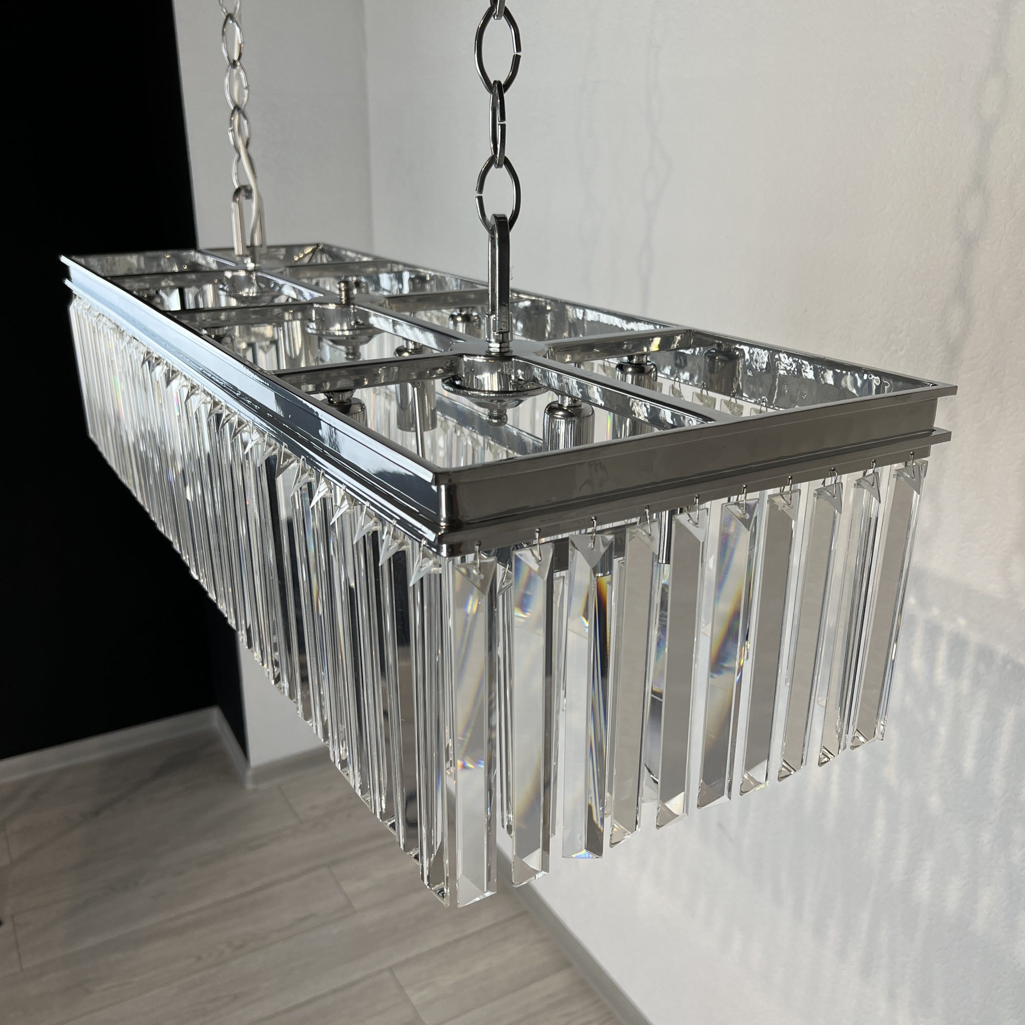 Люстра RH 1920S ODEON CLEAR GLASS FRINGE chrome 100 by ImperiumLoft