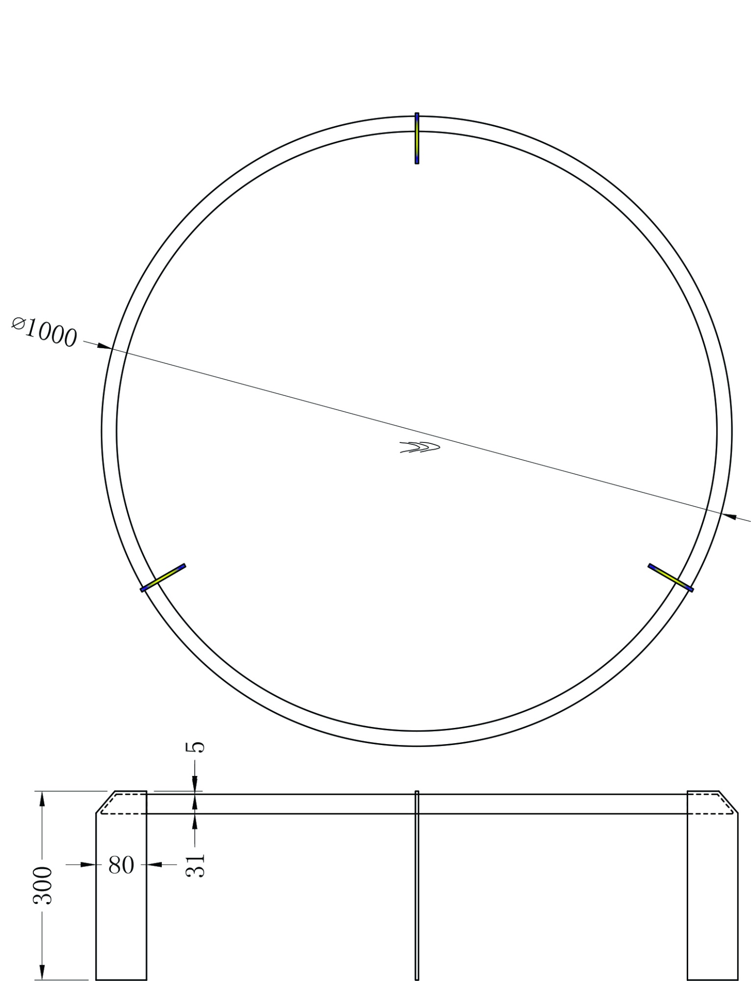 Стол журнальный круглый темный шпон Garda Decor KFG203