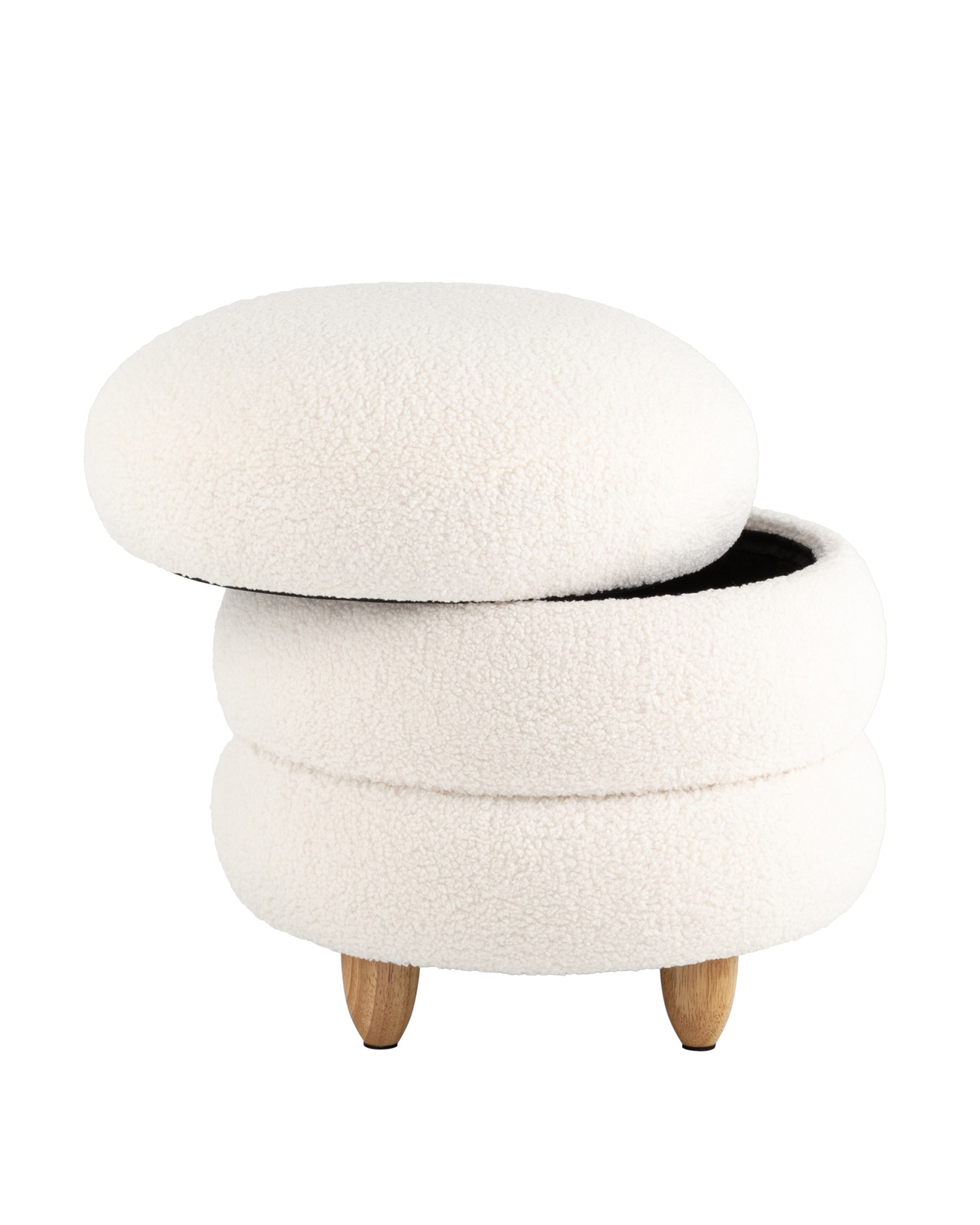 Пуф с ящиком Винни L тедди белый Stool Group