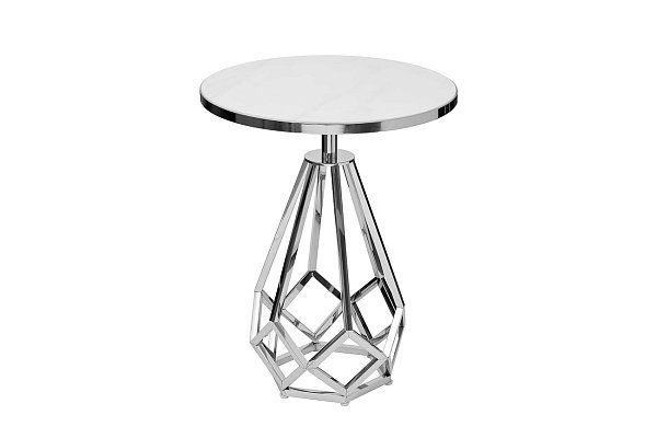 Столик журнальный с мраморной столешницей/серебро Garda Decor 2KF111037-S