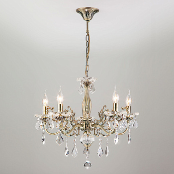 Подвесная люстра Eurosvet 3281/5 античная бронза/прозрачный хрусталь Strotsk