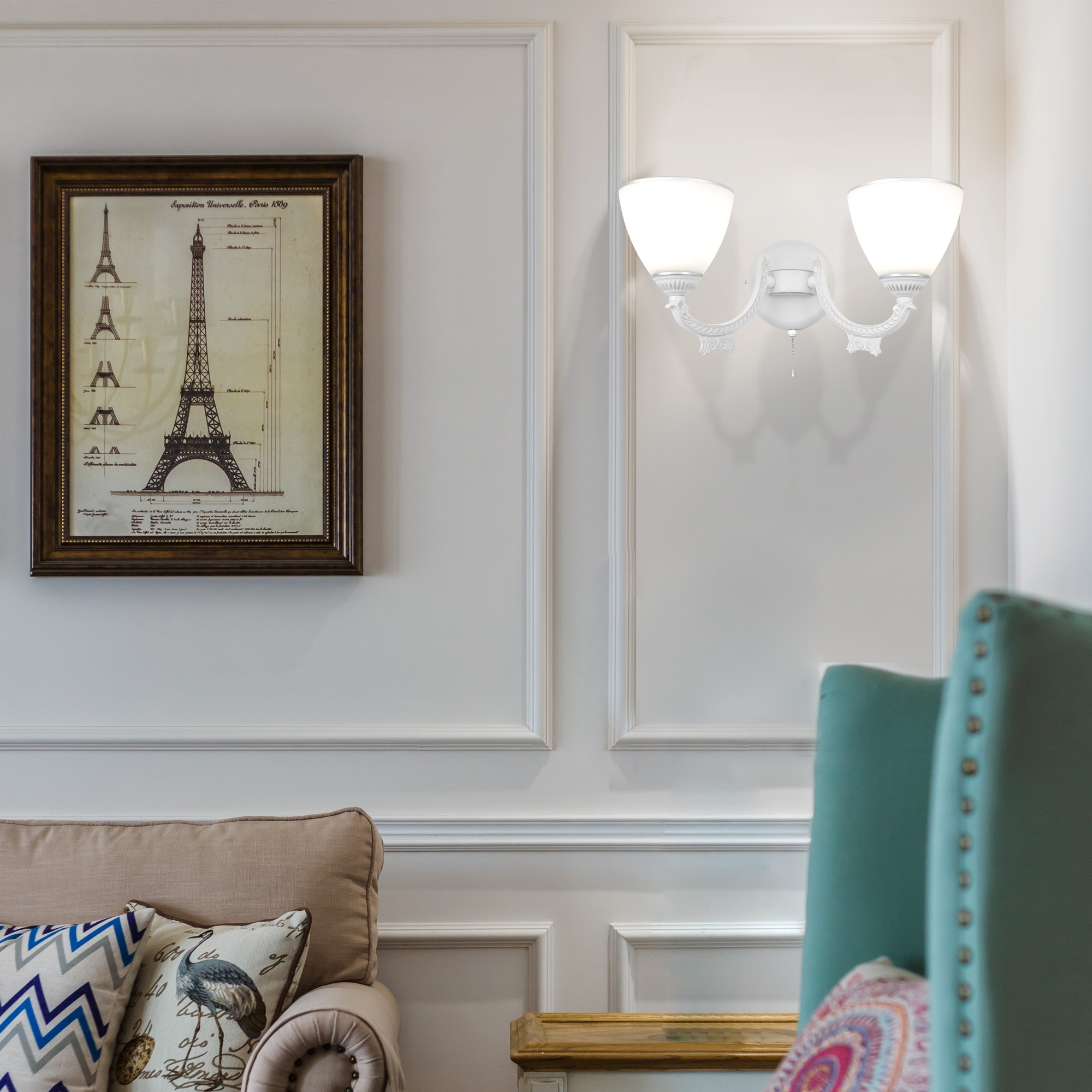 Бра с плафонами 342837/2W WT+SL Arte Milano