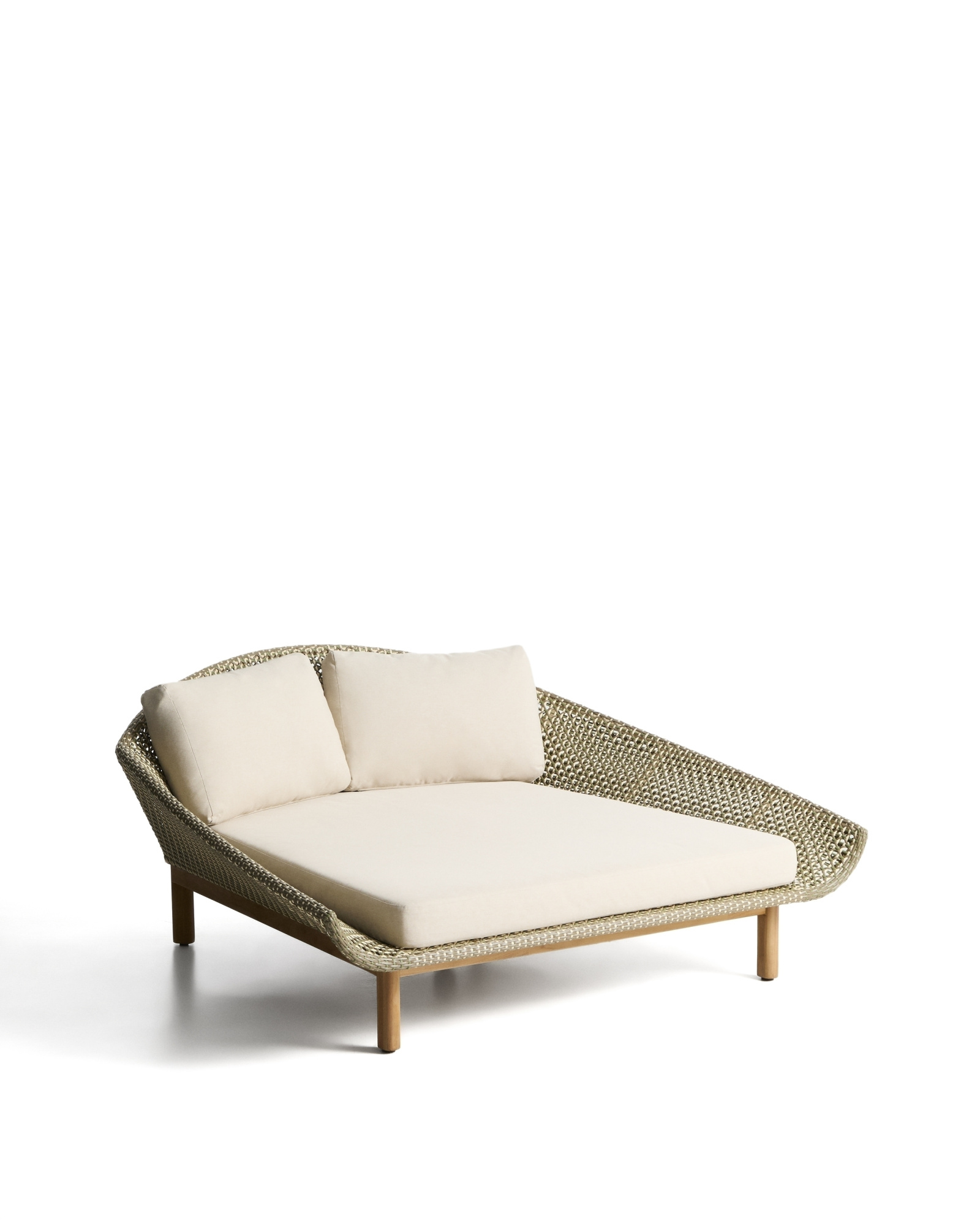 Уличная кровать Olbia из искусственного ротанга и массива тикового дерева La Forma 481573