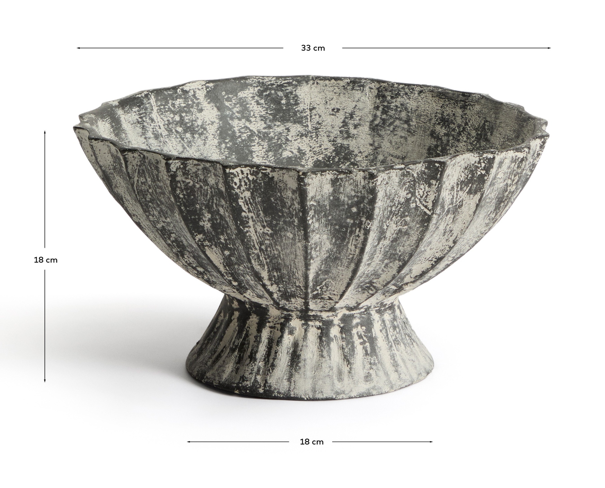 Ваза Valura из папье-маше серая Ø 33 см La Forma (ex Julia Grup)