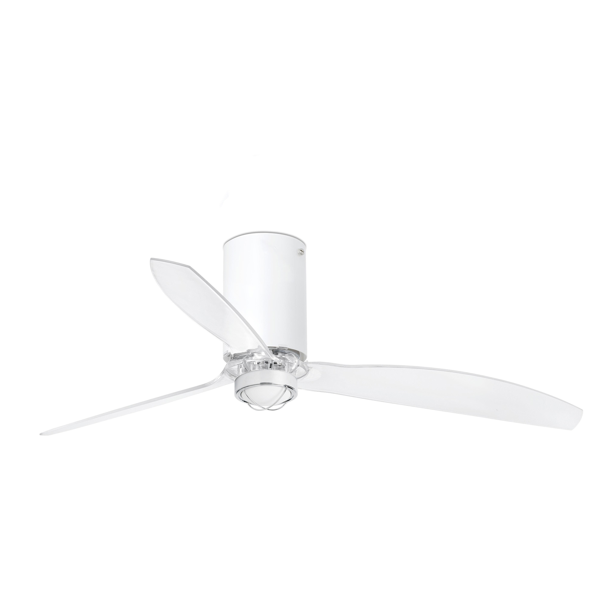 Потолочный вентилятор Mini Tube Fan LED мат. белый/прозрачный 128 см Faro