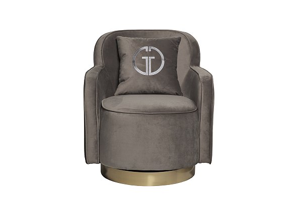 Кресло вращающееся велюровое серое Garda Decor 87YY-KRES-2182 SER