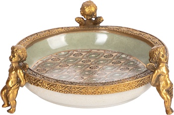 Блюдо на ангелах Glasar 31G0044/C559C/X3497E