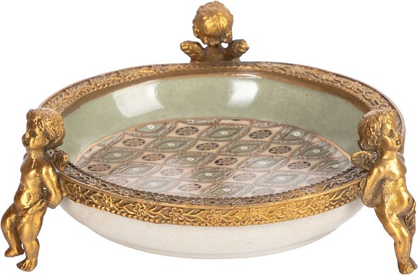 Блюдо на ангелах Glasar 31G0044/C559C/X3497E