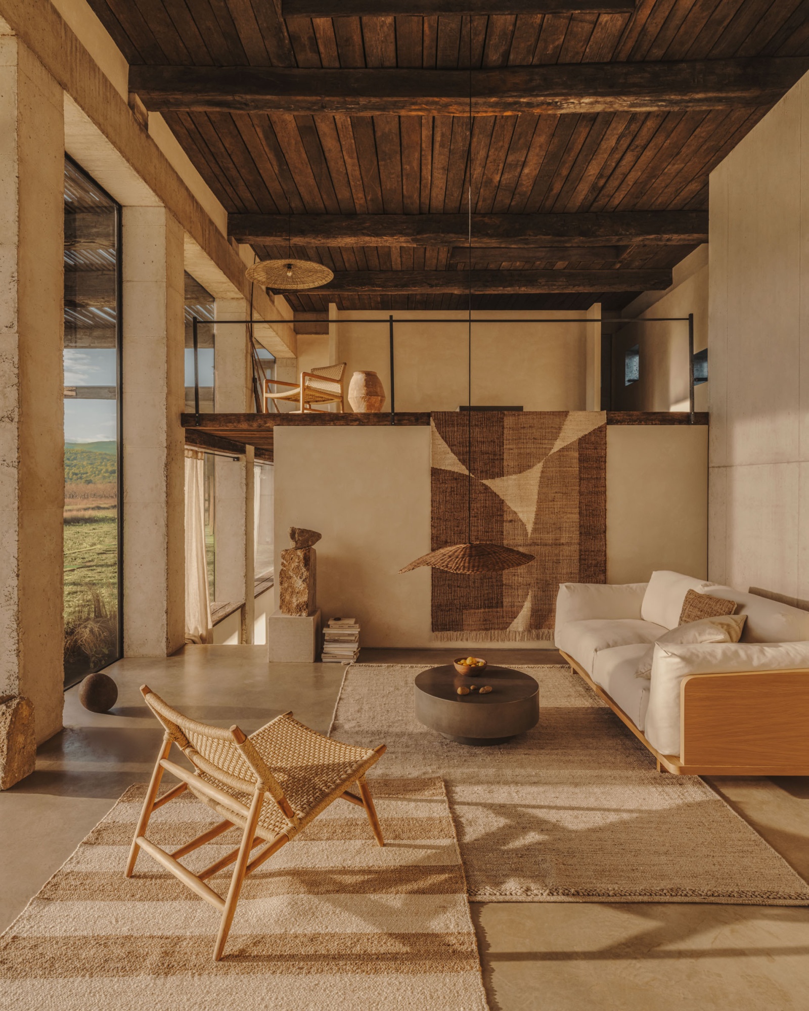 Oaq Трехместный диван бежевого цвета 225 см La Forma (ex Julia Grup)