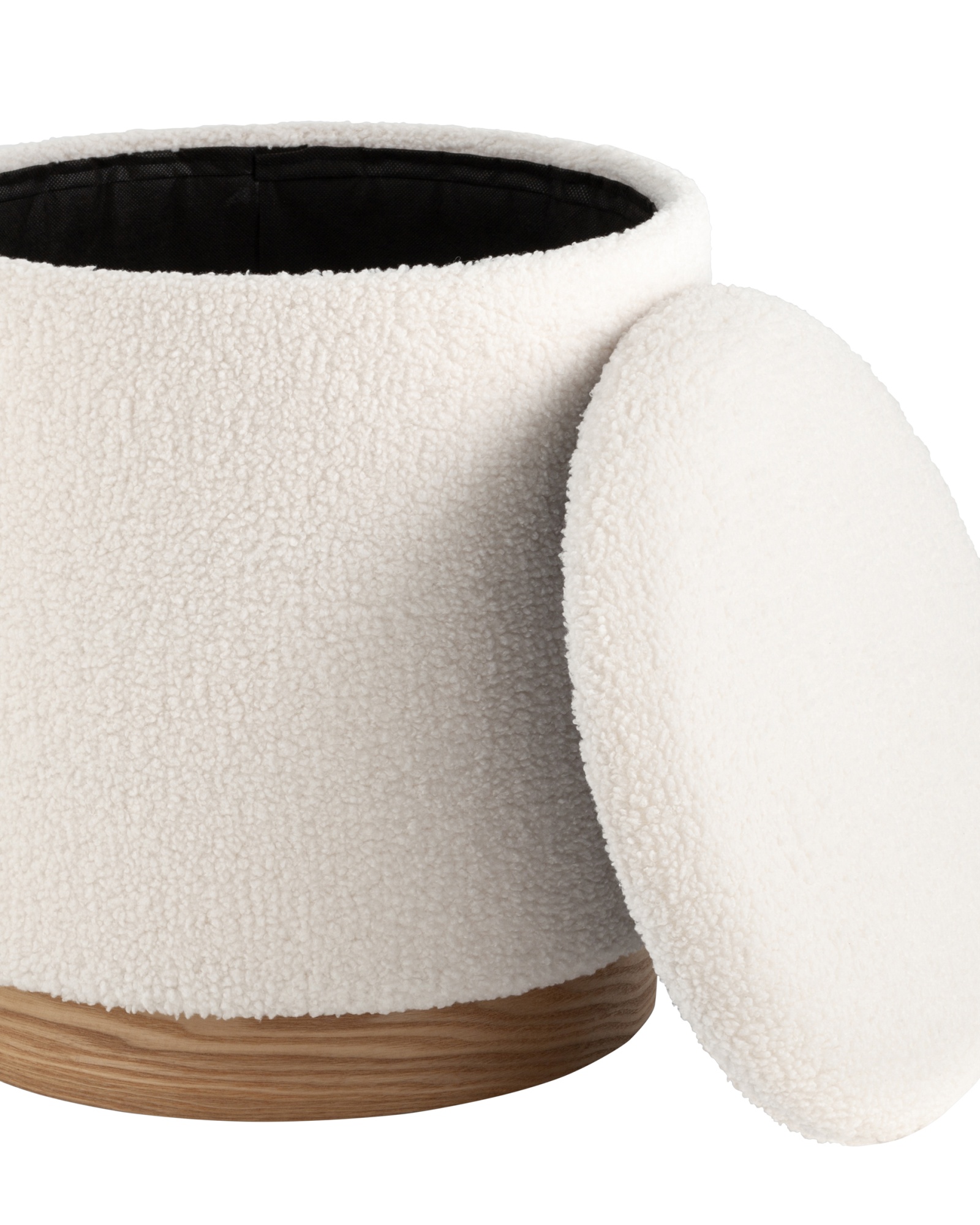 Пуф с ящиком Холли L тедди белый Stool Group