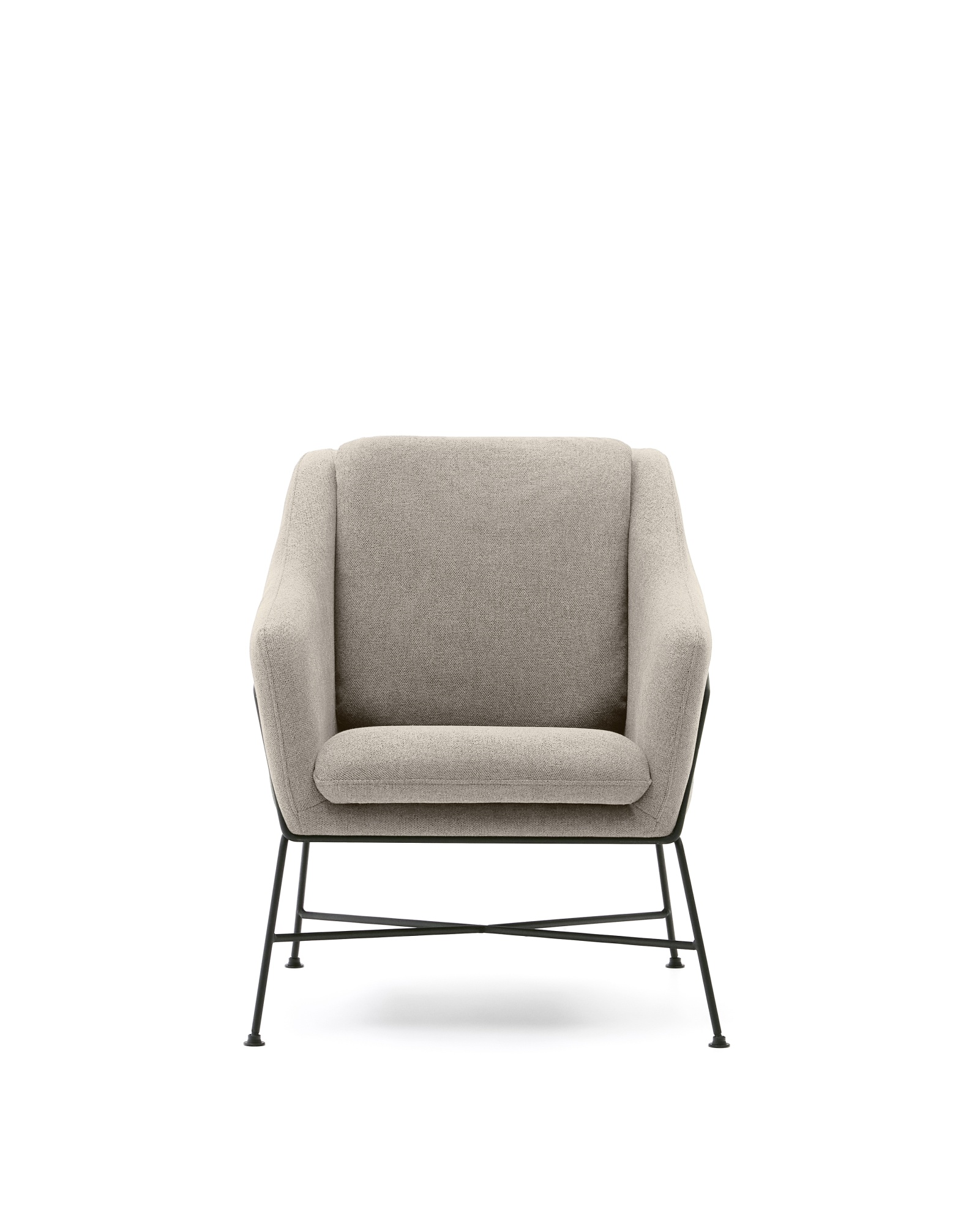 Brida Кресло бежевое на черных стальных ножках La Forma (ex Julia Grup)