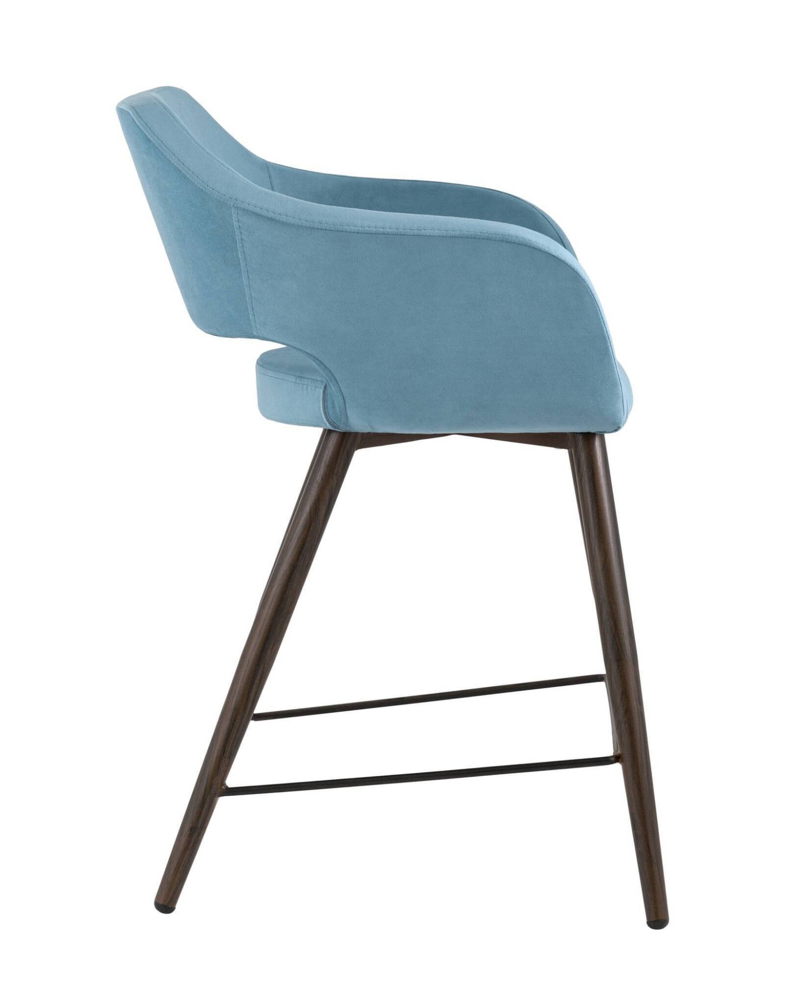 Стул полубарный Саймон велюр пыльно-голубой Stool Group