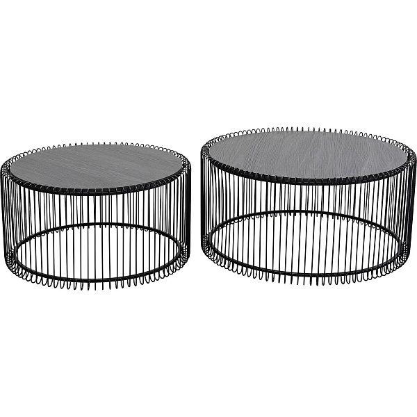 Стол кофейный Wire Black Wood (2/Set) KARE 87816