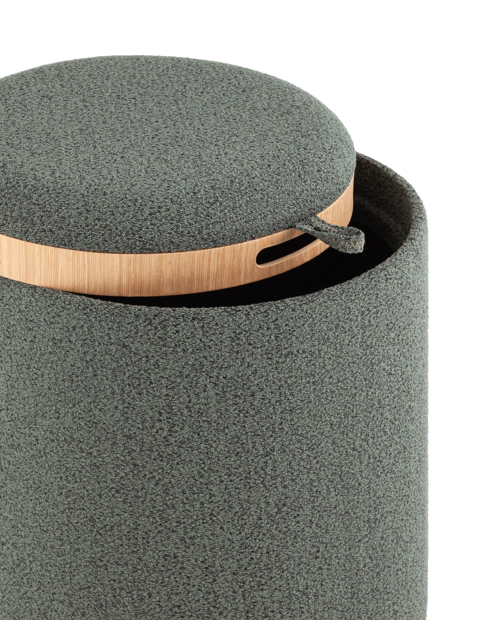 Пуф-столик с ящиком Хюгге S букле темно-серый Stool Group