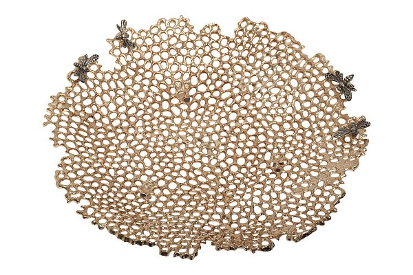 Блюдо декоративное "Соты" золотое Garda Decor 69-219013