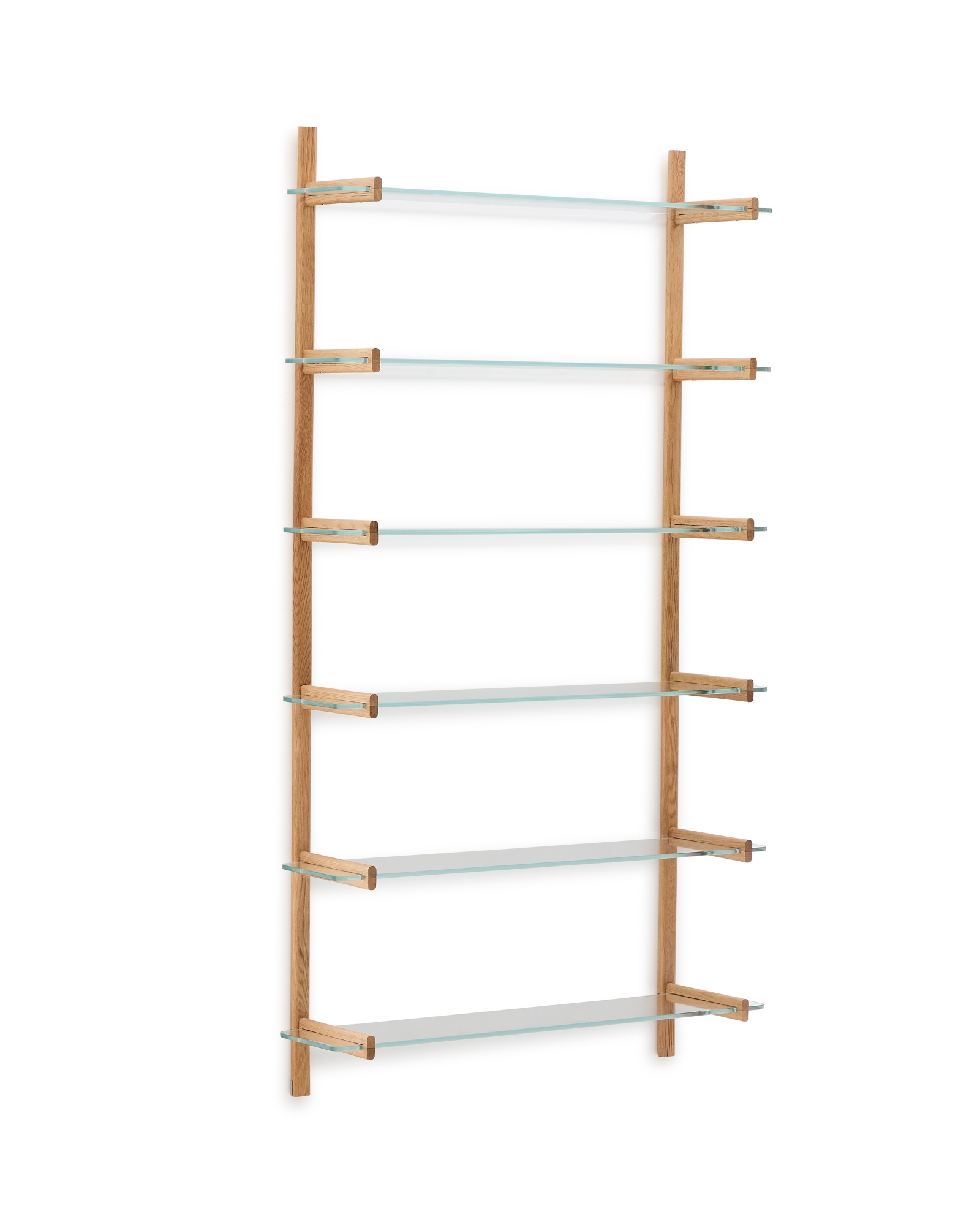 Модульная полка Sitra 6 стеклянных полок и каркас из массива дуба 110 см La Forma (ex Julia Grup)