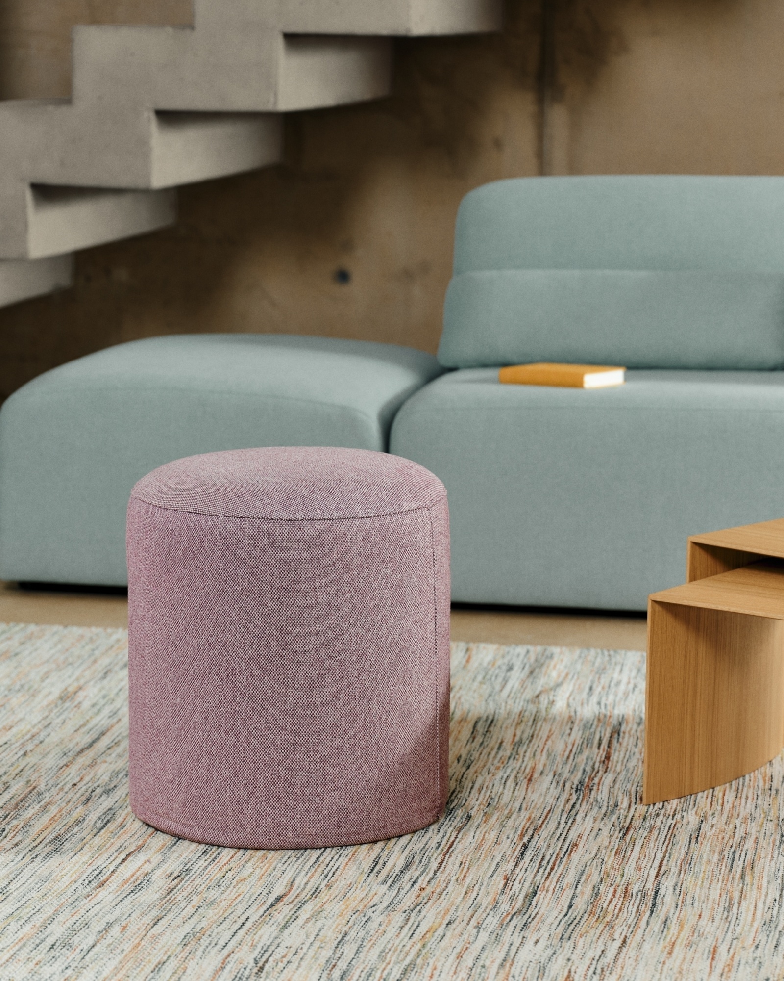 Пуф Kaeli фиолетовый со съемным чехлом Ø43 см La Forma (ex Julia Grup)