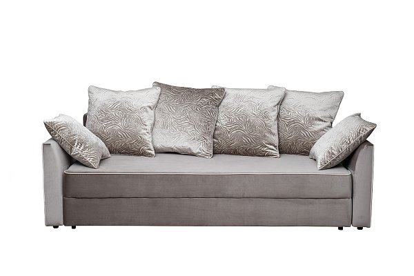 Диван Mores трехместный раскладной вельвет бежевый Garda Decor MORES(K)-Velv SBEG+Velv ECRU+Umbr SBEG