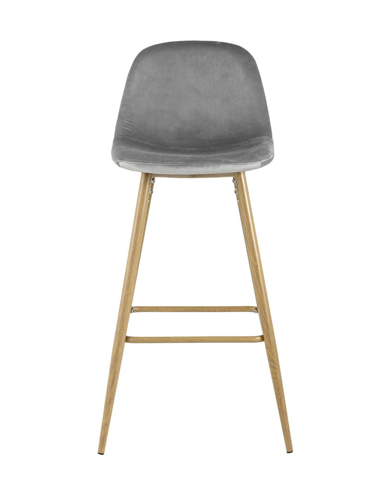 Стул барный Валенсия велюр серый ножки цвет дерево Stool Group
