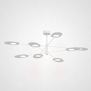 Люстра на штанге INGEL D120 8 lamps White by ImperiumLoft
