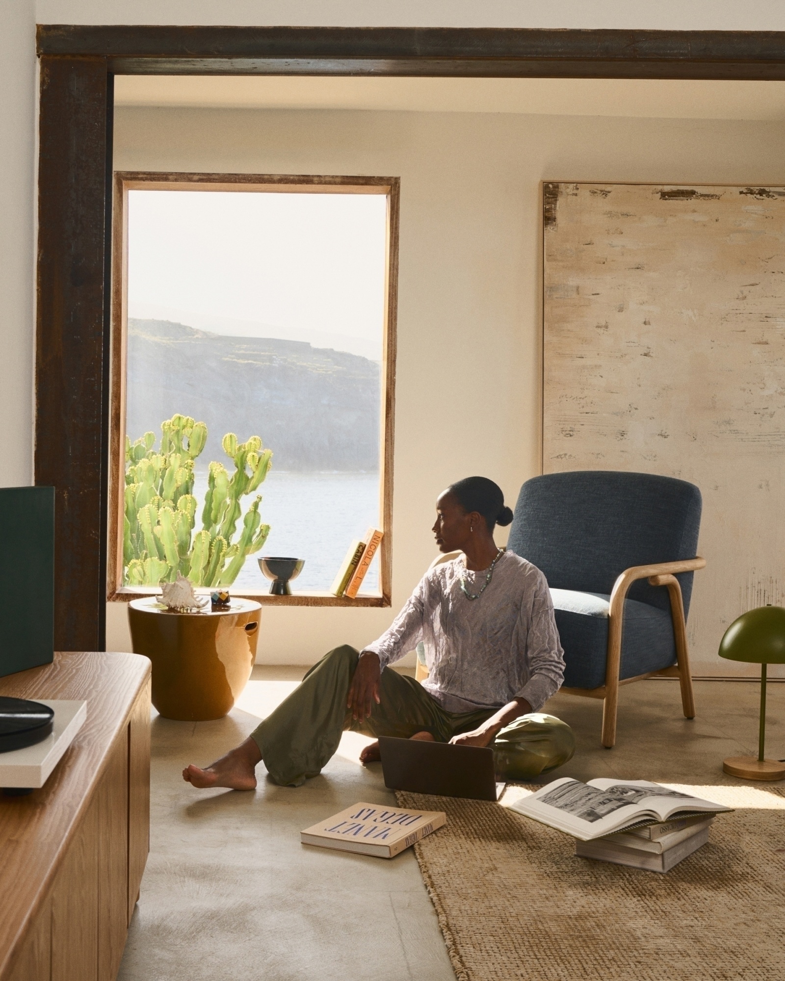 Абстрактная картина Silpa светло-бежевого цвета 200 x 120 см La Forma (ex Julia Grup)