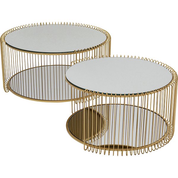 Стол кофейный Wire Double Brass (2 шт.) KARE 87674