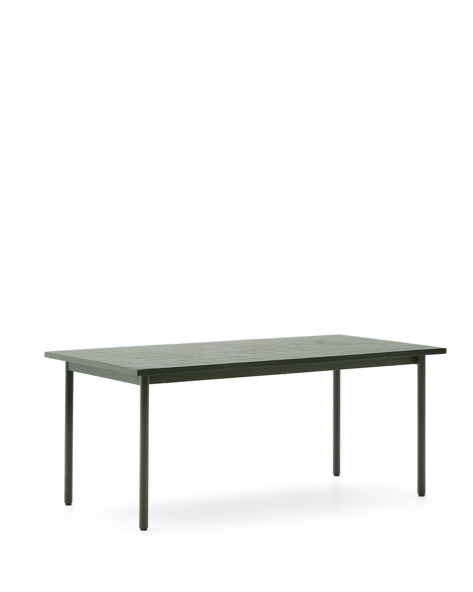 Уличный стол Maurina из оцинкованной стали зелёного цвета с зелёной керамическо плиткой 223 x 101 см La Forma 261963