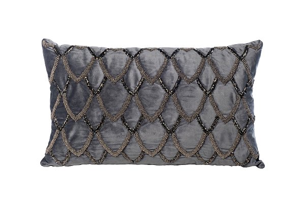 Подушка декоративная с бисером Чешуйки синяя Garda Decor 70SW-20525