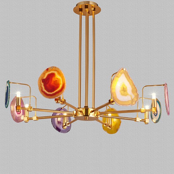 Люстра на штанге AGATE 4 Multicolored 8 by ImperiumLoft