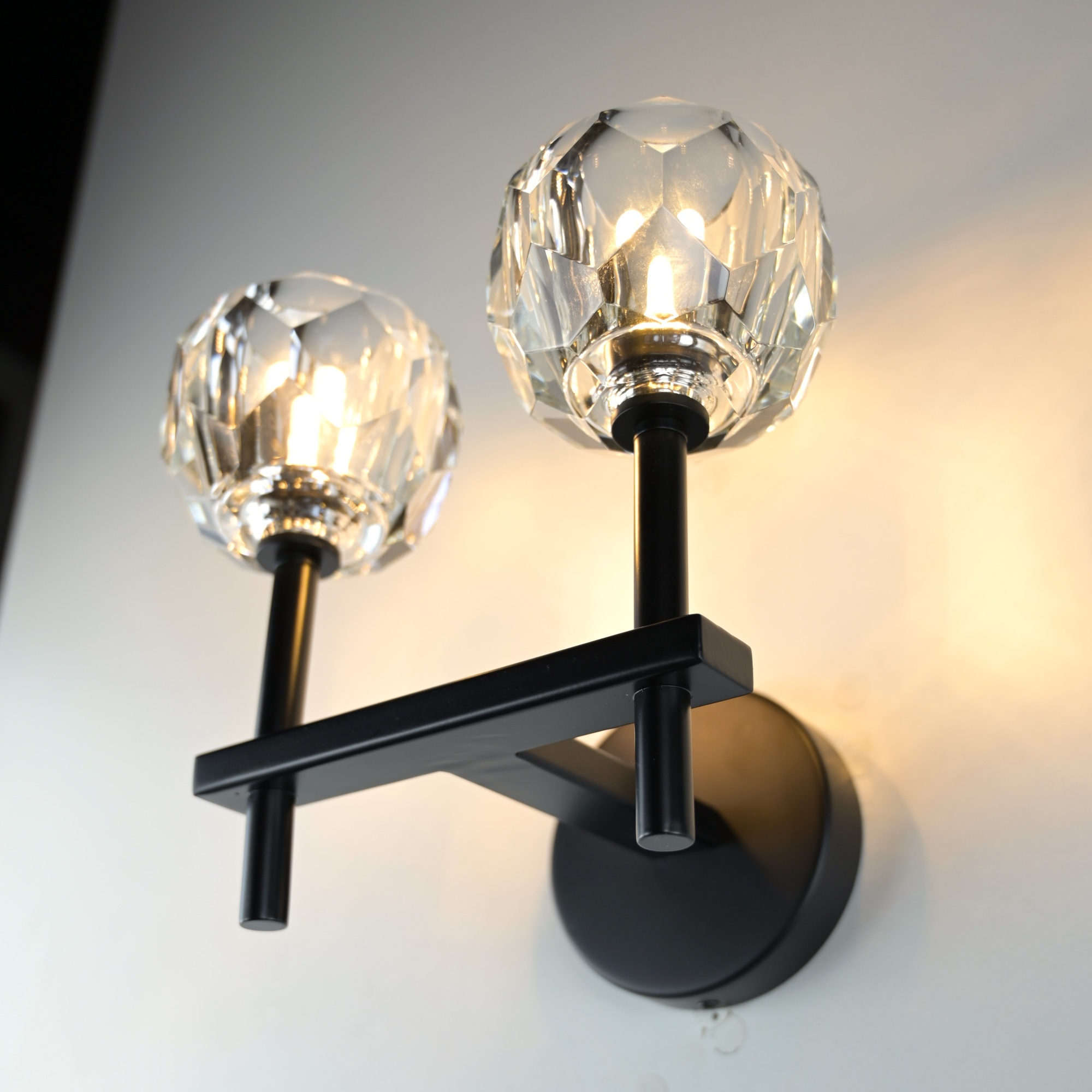 Бра Rh Boule De Cristal Double Sconce Brass Черный By Imperiumloft