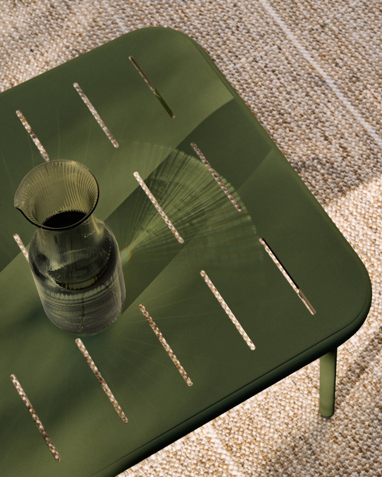 Уличный журнальный столик Zivia из стали зелёного цвета 90 x 50 см La Forma (ex Julia Grup)