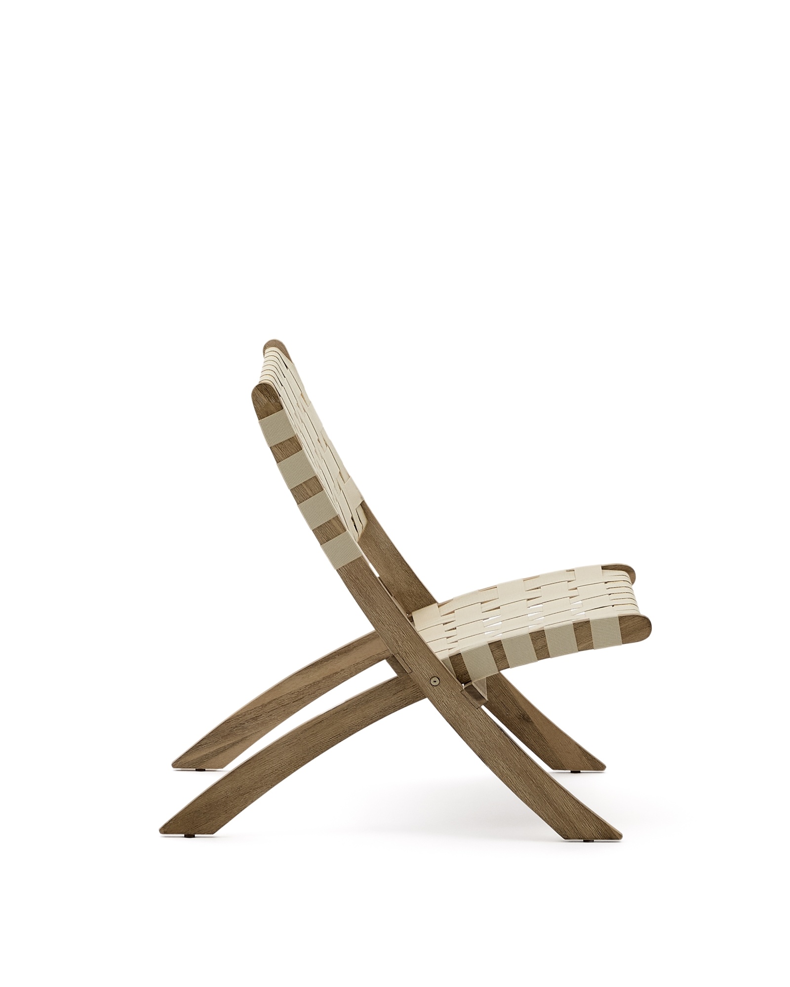 Складное кресло Chabeli из массива акации и шнура кремового цвета La Forma (ex Julia Grup)