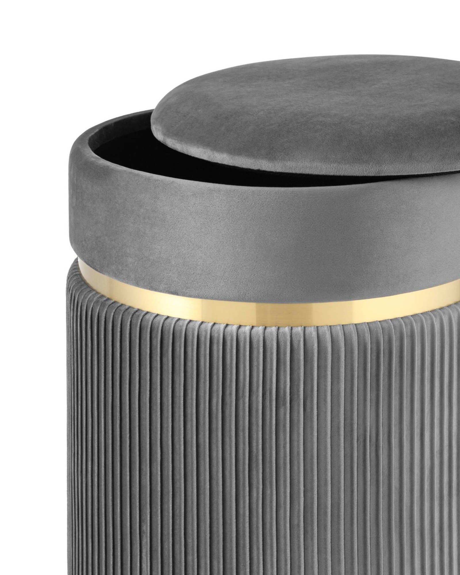 Пуф Миранда с ящиком велюр серый Stool Group