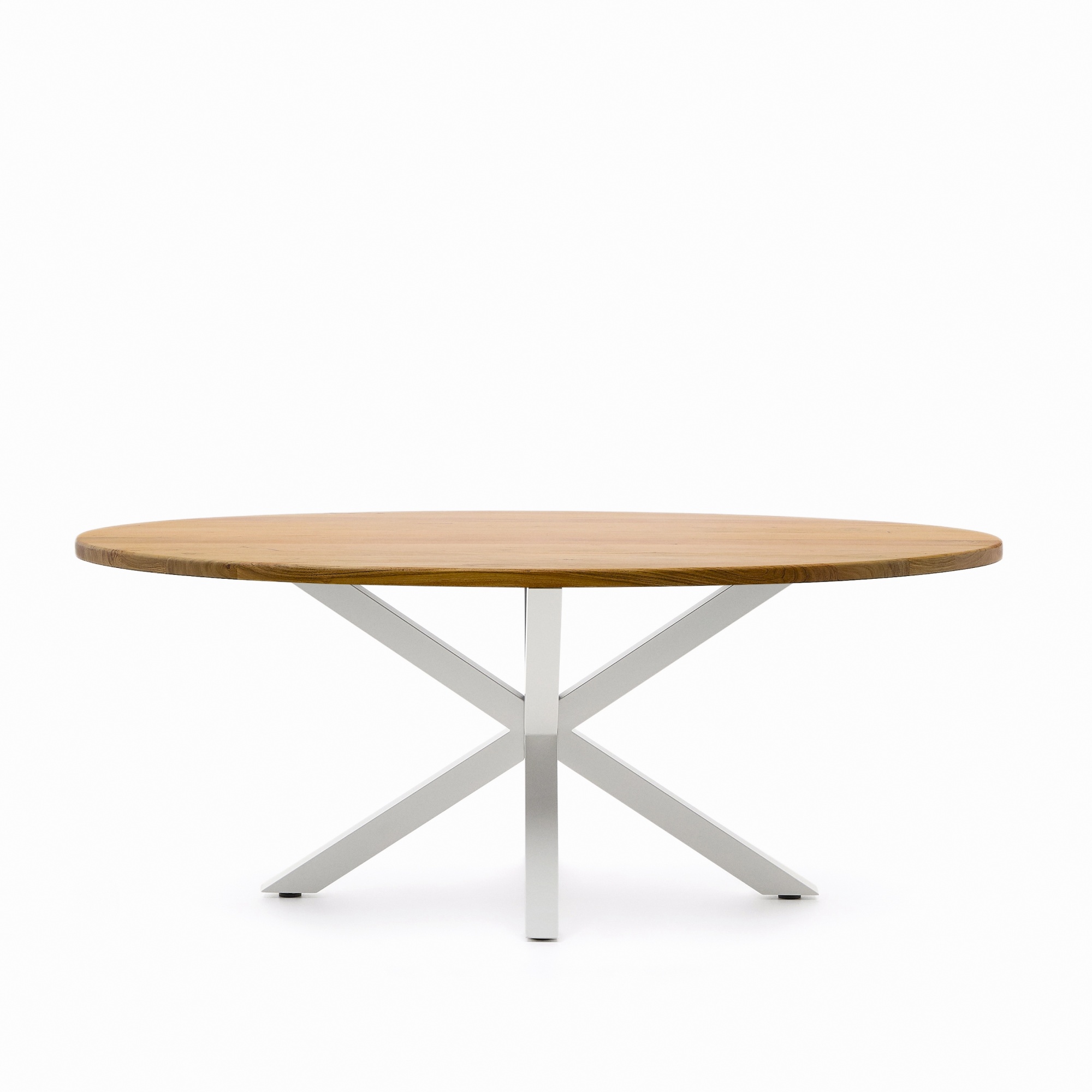 Овальный стол ARYA Argo из массива акации, белые стальные ножки 200x100 La Forma (ex Julia Grup)