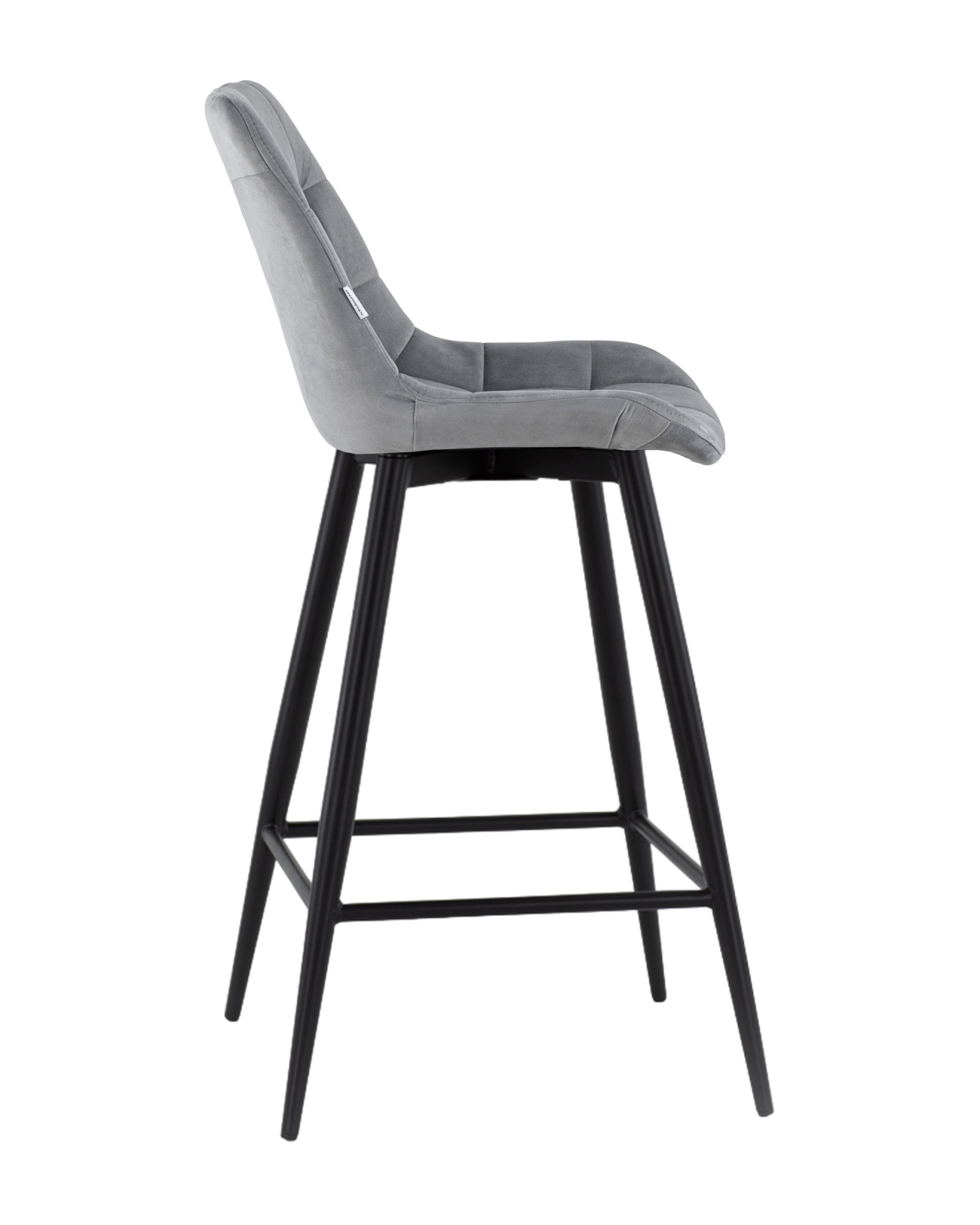 Стул барный Флекс с поворотным механизмом велюр велютто серый Stool Group