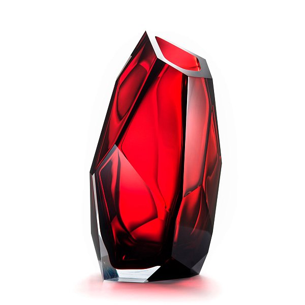 Ваза LASVIT Crystal rock Large red
