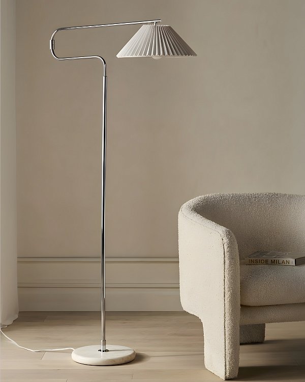 Серебристая напольная лампа Харриет Louvre Home LHLFL060348SWL